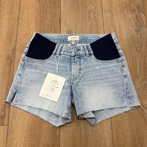 NEW! 🌟DL1961🌟 ZOIE MATERNITY DENIM CUT OFF STRETCH SHORTS ELASTIC WAIST SZ 25